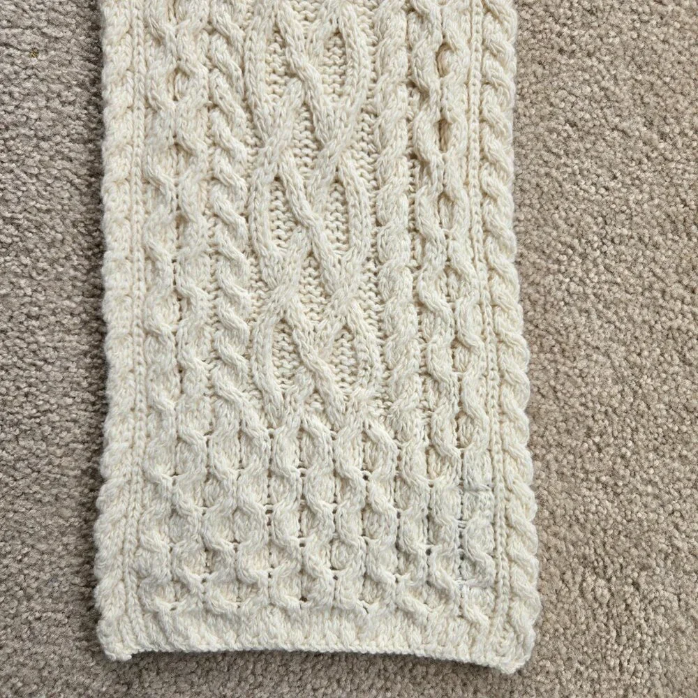 Aran Sweater Market Wool Cashmere Cable Scarf Thick